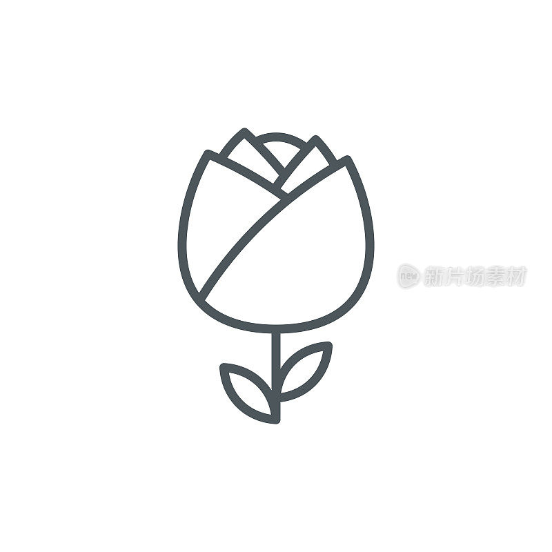 Rose flower outline icon